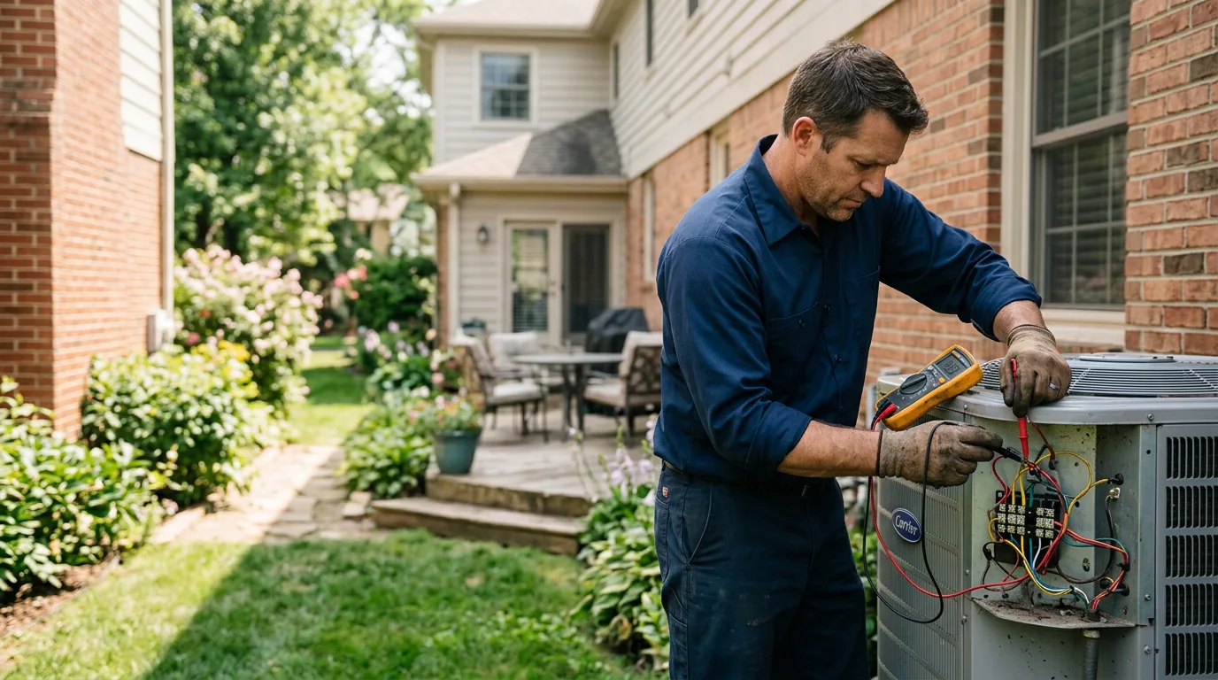 HVAC technician working near Pendleton, IN